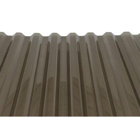 Tuftex 141912 Roof Panel, 8 ft L, Octagonal Wave Profile, Polycarbonate Thermoplastic Polymer, Smoke 1419A